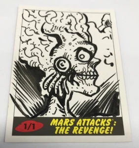 MARS ATTACKS THE REVENGE TRADING CARD 1/1 SKETCH CHASE CARD BY ROBERT JIMENEZ* - Picture 1 of 2
