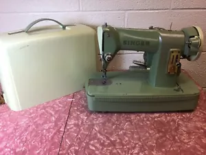 Vintage Singer 185K Nähmaschine grüne Katze. # RFJ8-8 mit Etui getestet funktioniert gut - Bild 1 von 12