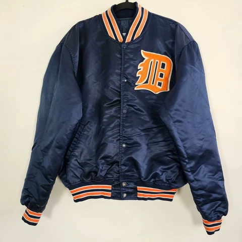 Vintage 80s Diamond Collection Starter Satin Detroit Tigers MLB Mens XL Jacket Cover