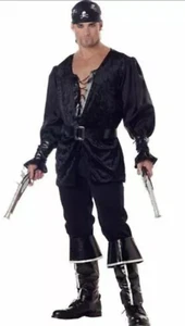 Halloween Costume Blackheart The Pirate Men's Black 8 Pc California Sz L Damaged - Picture 1 of 12