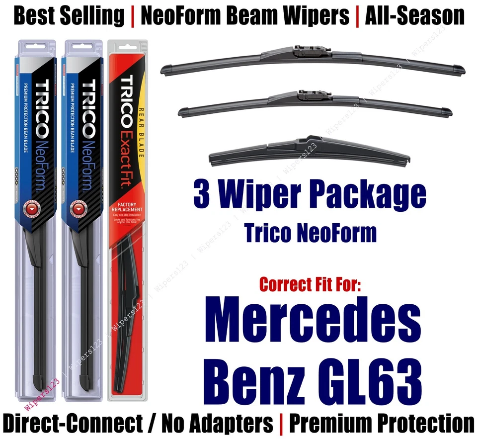 Limpiaparabrisas 3pk NeoForm 2013-16 Mercedes-Benz GL63 GL350 GL450 GL550 162515/2213/12J Foto 1 de 1