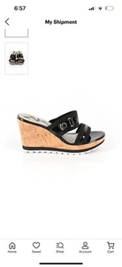 Ann Taylor Patent Leather Wedges Size 7.5 - Picture 1 of 4