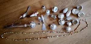21 Teile alter Christbaumschmuck: Vögel, Reflexkugeln, Christbaumkette... - Bild 1 von 12