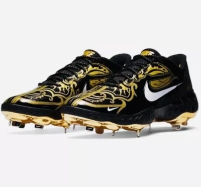 Botines de béisbol bajos Nike Alpha Huarache Elite 3 CV3553-001 para hombre talla 9 negros/dorados Foto 1 de 4