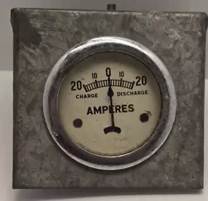 Vintage Crescent Needle Amperes Gauge 20-0-20 Charge Discharge Analog White Dial - Bild 1 von 8
