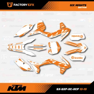 White & Orange Graphics Kit fits KTM 13-15 SX SXF XC XCF 125 150 200 250 300 450 - Bild 1 von 3