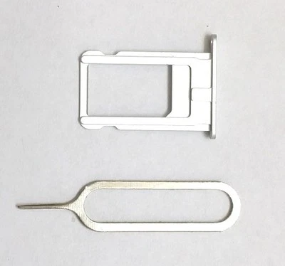 New "SILVER" Sim Card Tray+Pin Replacement for iPhone 6+ PLUS 5.5" ~ US Seller ! - Image 1 of 2
