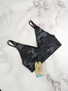 Prana Layna Brami Black Camo Sports Bra Size Small S Bralette Plunge Women - Picture 1 of 15