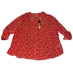 KUT From The Kloth transparentes gepunktetes Top Bluse 3X - Bild 1 von 8