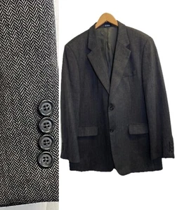 Abrigo deportivo Meeting Street 44L gris lana/cachemira chaqueta de espiga para hombre - Imagen 1 de 13