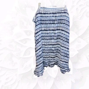 KIM ROGERS Skirt SZ Large Tie Dye Ruffle hem Peasant blue modest - Picture 1 of 5