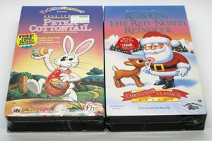 RUDOLPH THE RED-NOSED REINDEER & HERE COMES PETER COTTON TAIL New VHS RankinBass - Picture 1 of 5