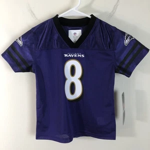 Lamar Jackson #8 Baltimore Ravens NFL Team Apparel Kids Jersey Sz 4T Purple - Picture 1 of 18