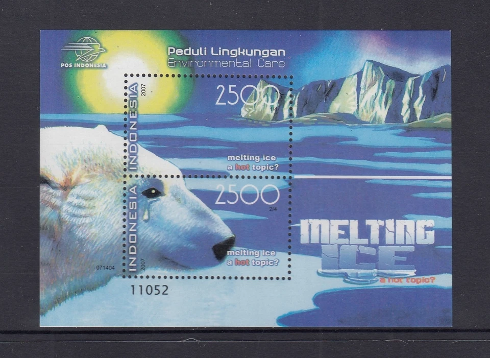 Indonesia 2007 oso polar derritiendo hielo, ¿un tema candente? Mini hoja, MUH Foto 1 de 1