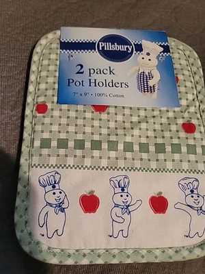 Pillsbury Doughboy Poppin'Fresh 2 Pot Holders  NWT 2005 - Image 1 of 3