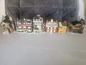 Dept 56 Charles Dickens Casa / NEV Juego de 6 Adornos - Una Reparación, Ver Nota - Imagen 1 de 12