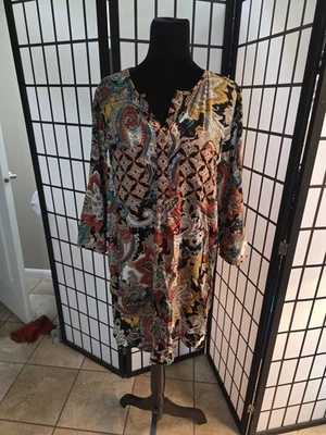Anthropologie Fig and Flower Women's Dress Size L Floral 3/4 Sleeve Boho - Image 1 of 4