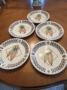 Fresh Garden 10.5" Dinner Plate Corn Blue Vegetables Stoneware 4 - Picture 1 of 5