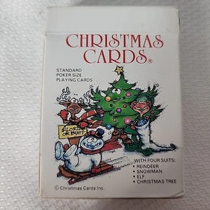 Vintage 1986 ~ Neuheit Weihnachten Spielkarten ~ Poker Größe ~ Brandneu - Bild 1 von 4