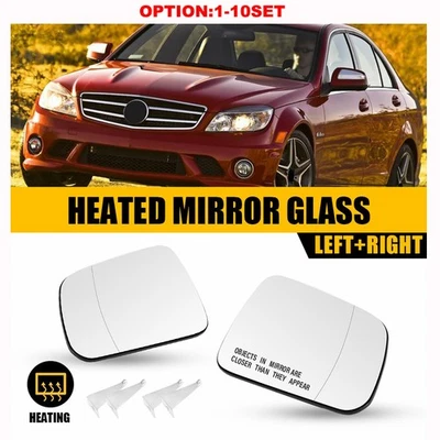 Левое правое боковое зеркало заднего вида со стеклом с подогревом для основания Mercedes Benz C350 2008-10 годов выпуска - Изображение 1 из 4