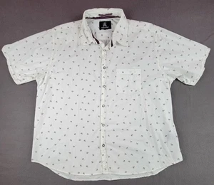 Red Ape Men's 4XL White With Anchors Button-Up Short Sleeve Casual Shirt - Picture 1 of 7