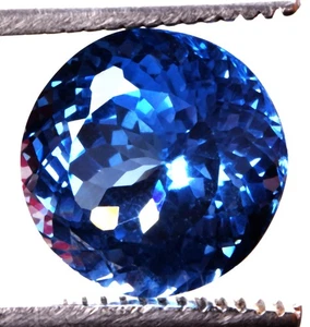 14,8 cts. Natürlicher neonblauer Grandidierit runde Form zertifizierter Edelstein - Bild 1 von 4