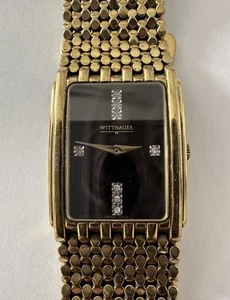 Vintage Uhr Wittnauer Saphirglas vergoldetes Gehäuse 30x20mm - Bild 1 von 12