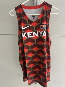 NWOT Nike Loose Fit Tank Runner Singlet Men’s M Red Kenya flag Design NWOT ZZ1 - Picture 1 of 3