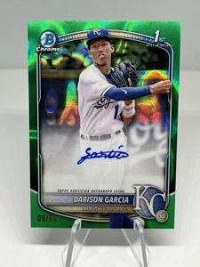 2025 Bowman Chrome Darison Garcia Auto Green Lava Refractor /99 Royals 1st Card - Picture 1 of 2