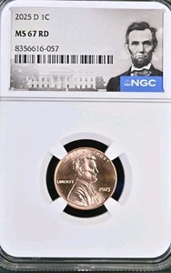 2025 D Penny Abraham Lincoln Shield Cent NGC MS 67 {IN STOCK} - Picture 1 of 2