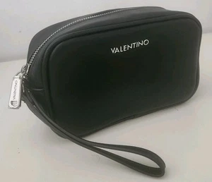 VALENTINO Marnier Wash bag Black Faux Leather New Toiletry Unisex - Picture 1 of 11