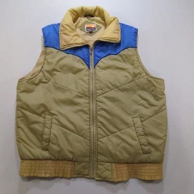 Vintage OZARK TRAILS Puffer Vest Size L Blue Western Puffer Vest Zip Insulated - Image 1 of 4