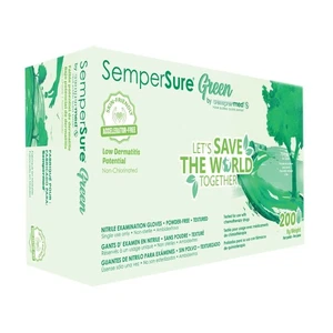 Green Powder Free Nitrile Exam Gloves 200/Box Multiple Sizes - Picture 1 of 5