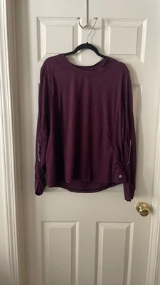 Cherokee Infinity Women's Long Sleeve Scrub Top Size XL  Burgundy and Black - Image 1 of 4