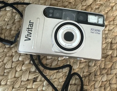 Vivitar PZ3090 Date-A-Print Point & Shoot 35mm Film & Flash Tested Camera - Image 1 of 4