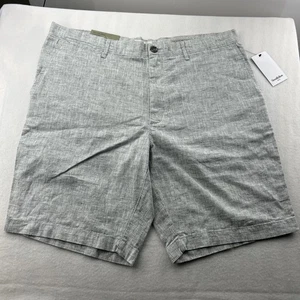 Goodfellow & Co pantaloncino uomo taglia 36 grigio misto lino cotone 9” cucitura interna piatta nuovo con etichette - Foto 1 di 11