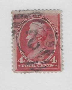 Scott # 215, 4 cents carmine, 1888, Jackson, VF-XF, Cat $48 - Picture 1 of 1