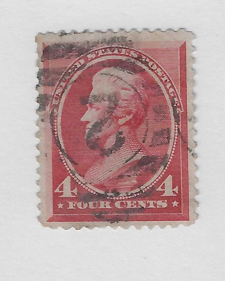 Scott # 215, 4 cents carmine, 1888, Jackson, VF-XF, Cat $48 - Image 1 of 1