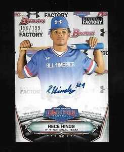 2025 Bowman Chrome RECE HINDS RC Auto #D 156/199 - Cincinnati Reds - Bild 1 von 2