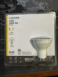 IKEA LEDARE GU10 LED Bulb – 200 lm, 3.6W, 2700K Warm White , Model LED1330R4 NEW - Picture 1 of 2