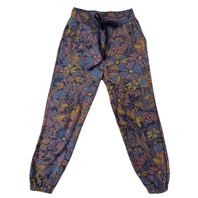 Pantalones de chándal Anthropologie Saturday Sunday estampado floral con cordón para mujer XS Boho Foto 1 de 4