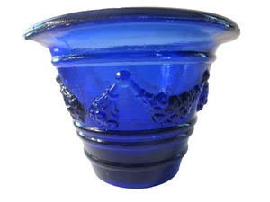 Cobalt Blue Glass Flower Pot Planter 4" - Picture 1 of 11