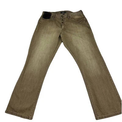 Sean John Hamilton Relaxed Fit Brown Jeans Button Fly Size Flap 38x34 EUC - Image 1 of 4