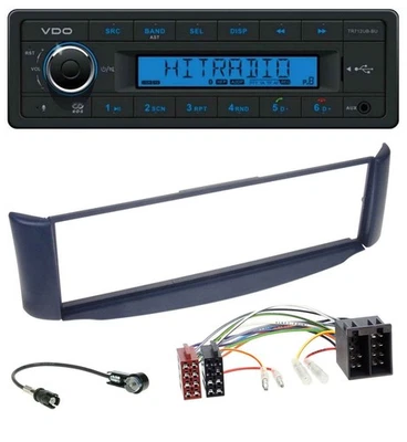 VDO Bluetooth AUX USB MP3 Autoradio für Smart ForTwo 450 blau ohne Metallschacht - Bild 1 von 4