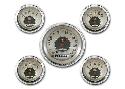 classic instruments all american nickel series 5 gauge set an00shc speedo tach - Image 1 of 4