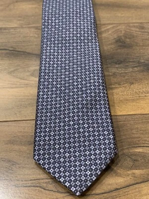 NWT JOS A BANK Men 100% Silk Blue Tie Checkered Necktie NEW MSRP $79 Classy - Image 1 of 4
