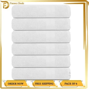 Extra Large Cotton Bath Towels For Bathroom Absorbent Shower Towel Bulk set of 6 - Picture 1 of 7