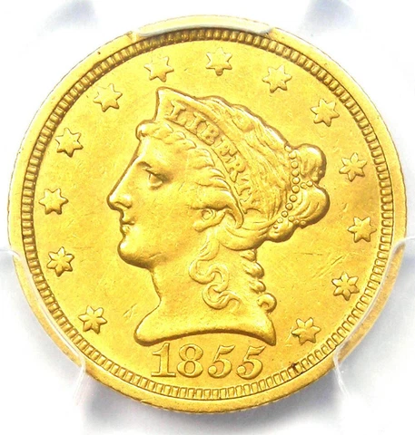 1855-C Liberty Gold Quarter Eagle $2.50 Charlotte - Certified PCGS XF Details Cover