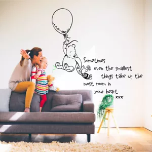 WINNIE THE POOH WALL  ART STICKER  QUOTE KIDS BEDROOM BABY NURSERY DECORATIORATI - Picture 1 of 6