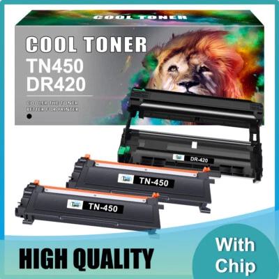 2 tóner TN450 + 1 tambor DR420 compatible con Brother HL-2270DW 2280DW MFC-7360N DCP-7065DN Foto 1 de 4